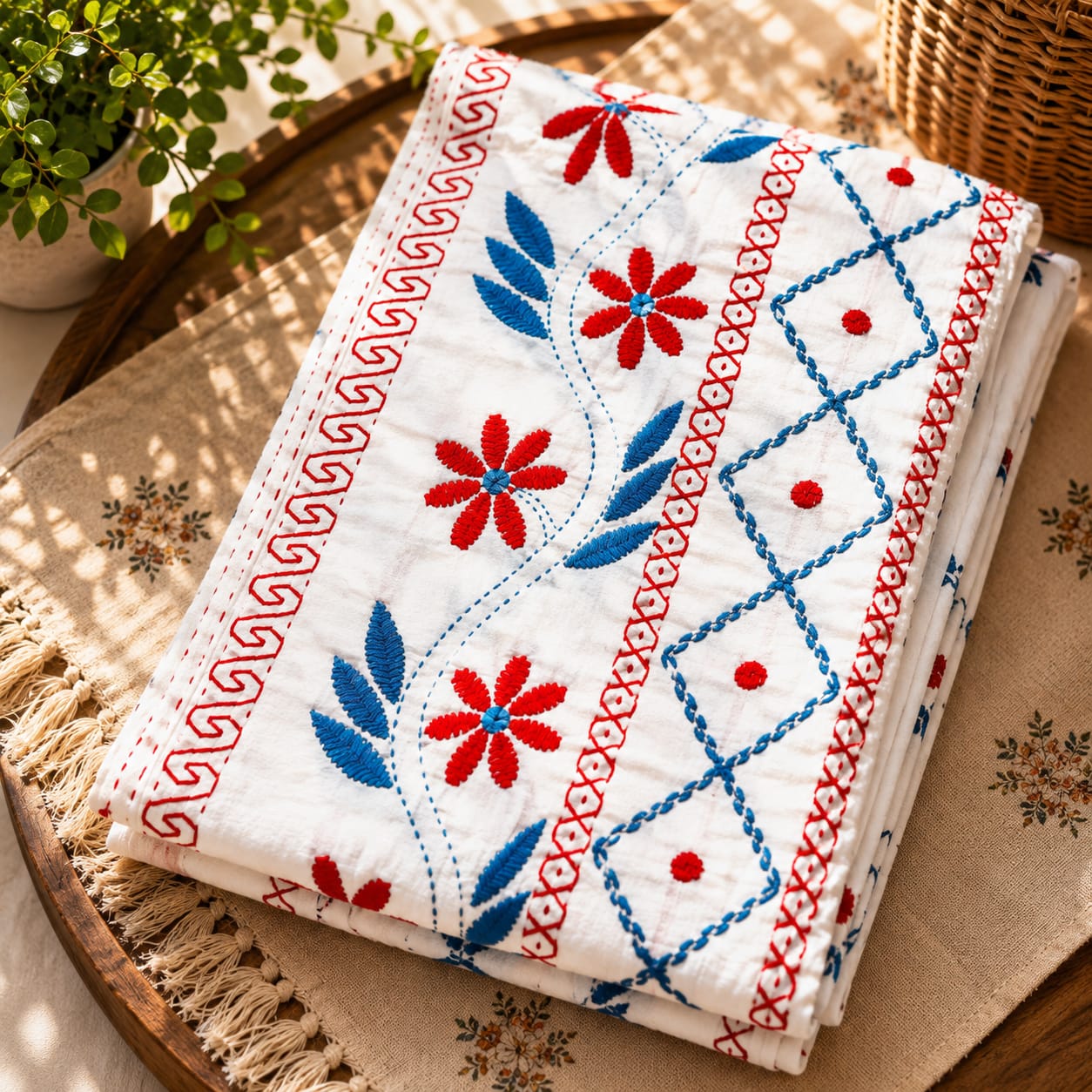 Handcrafted Nakshi Kantha Quilt & Artisan Nursery