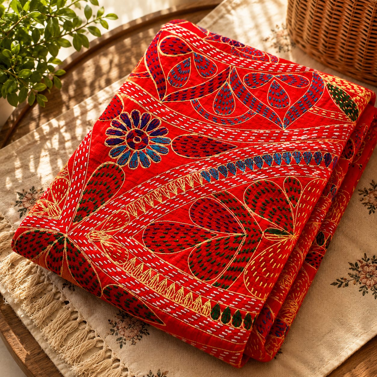 Handcrafted Nakshi Kantha Quilt & Artisan Nursery